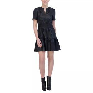 Vigoss Ladies' Faux Leather Dress, Black,‎ Large